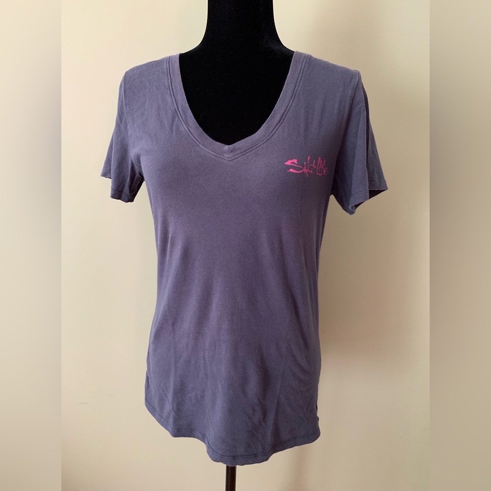 Salt Life living’ salty gray short sleeve t-shirt size Large